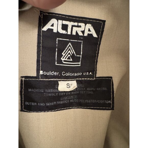 Vintage Altra Womens Hooded Jacket Small Teal & Beige Adjustable Waist & Cuffs - Picture 5 of 8